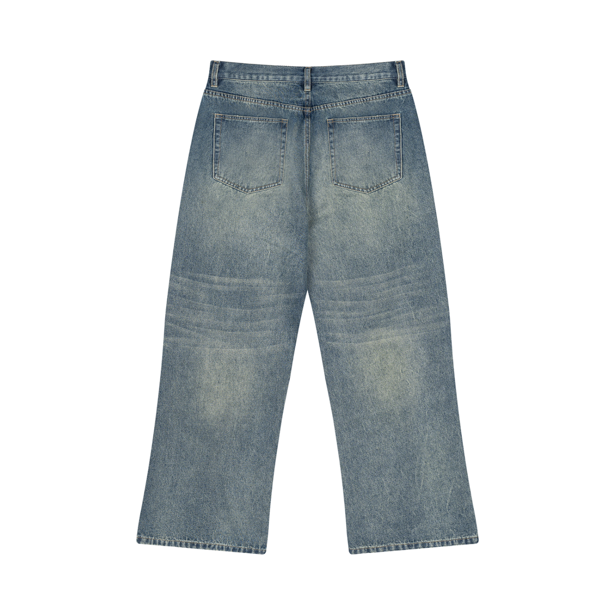 Men's Vintage Wash Wide Leg Jeans in jeans blue, alternate angle