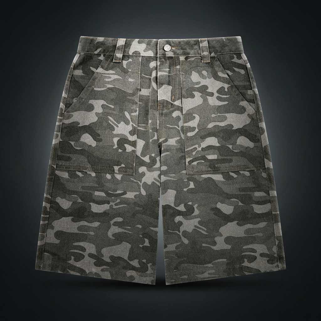 Men's Wide Leg Camo Shorts, view 1