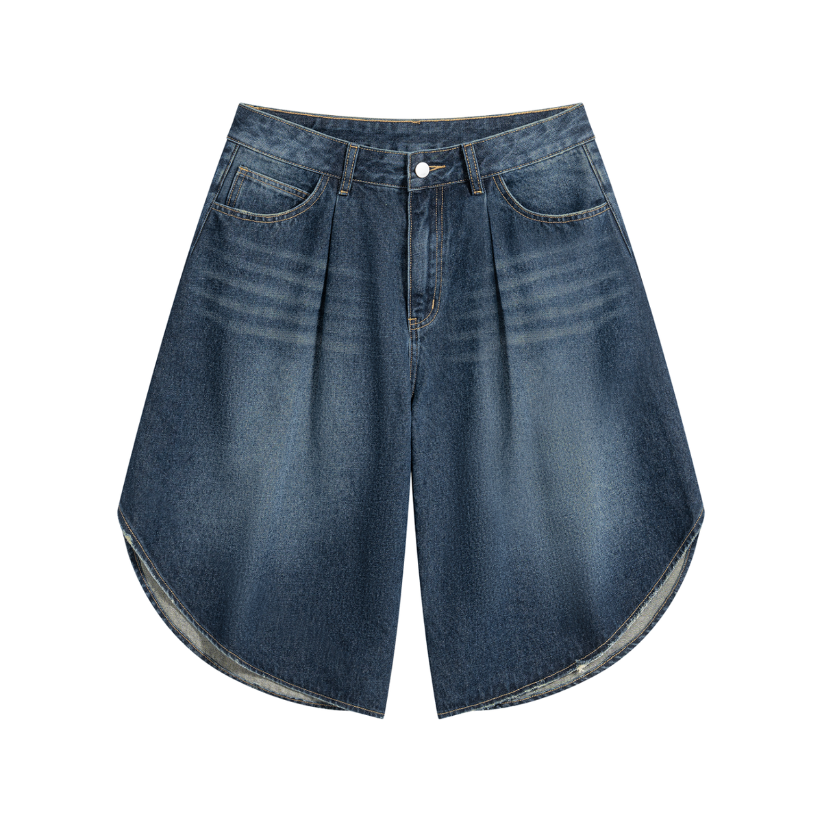 Men's Wide Leg Denim Shorts in jeans blue