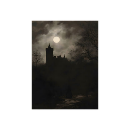 Midnight at Blackwood Castle gothic landscape fine art paper print artwork