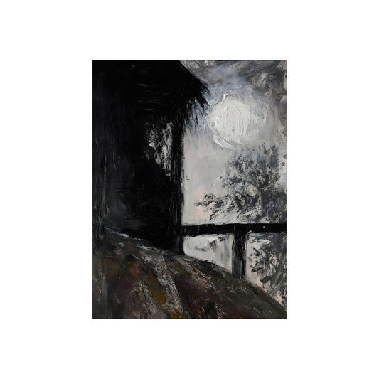 Moon Beyond the Railing, art print, view 2
