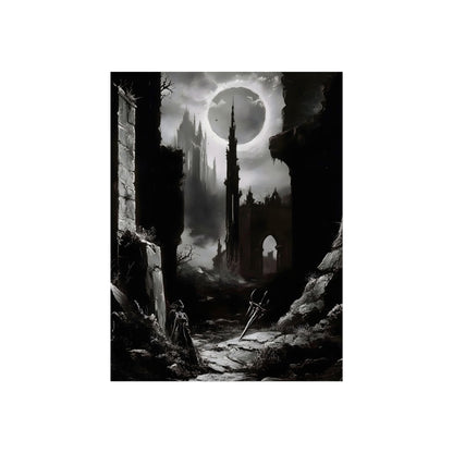 Moonfall Sentinel gothic fantasy warrior fine art poster