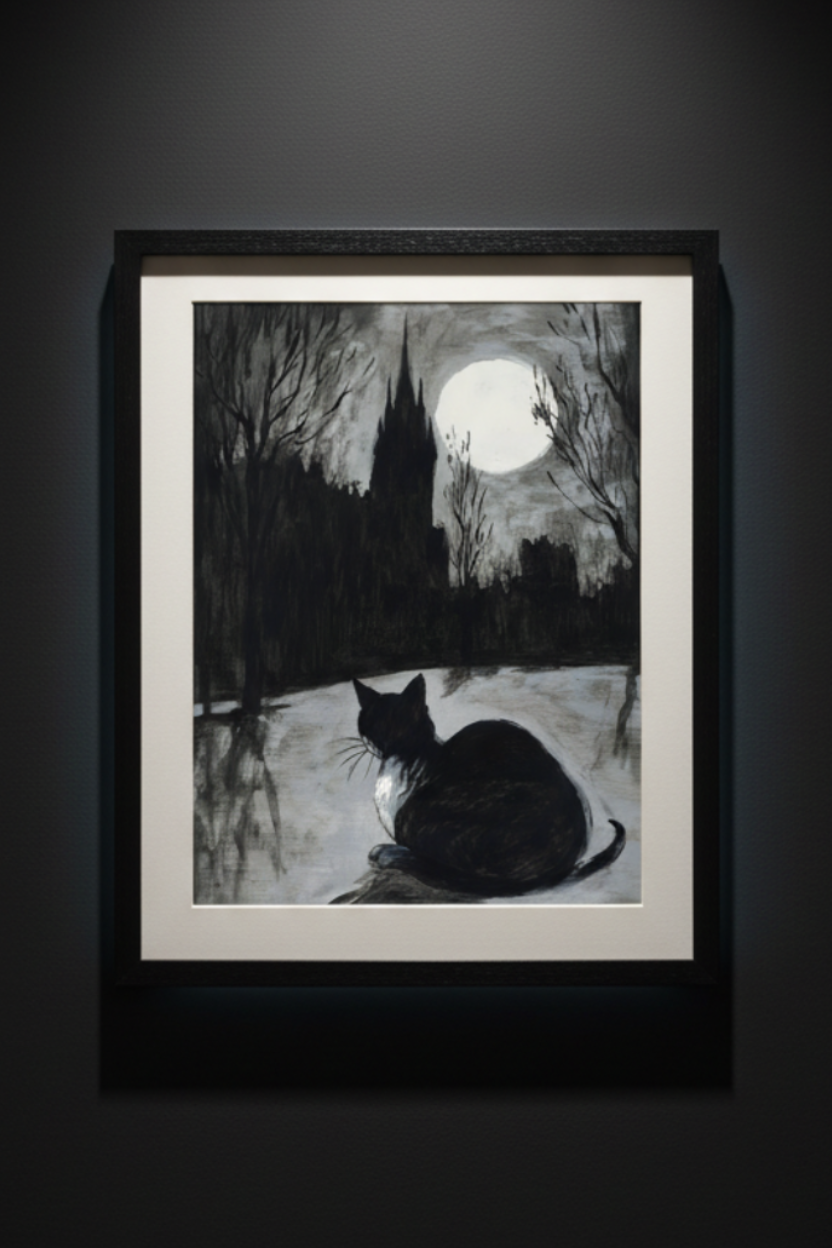 Moonlit Familiar, fine art paper print