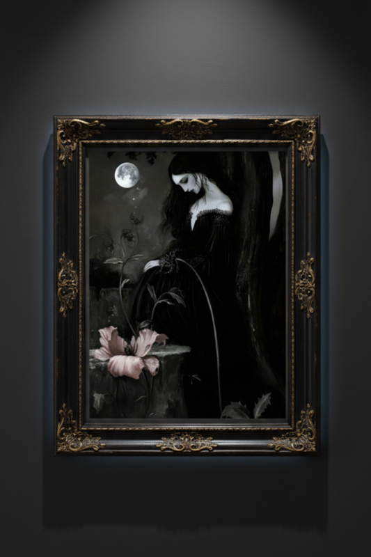 Moonlit Mourning | Gothic Portrait Fine Art Paper Print artwork image