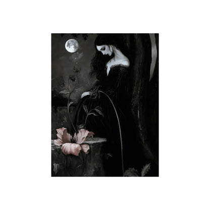Moonlit Mourning | Gothic Portrait Fine Art Paper Print fine art paper print mockup