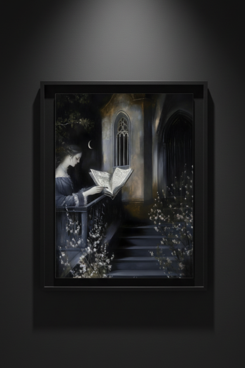 Moonlit Reader, art print