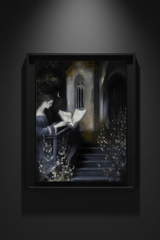 Moonlit Reader, art print