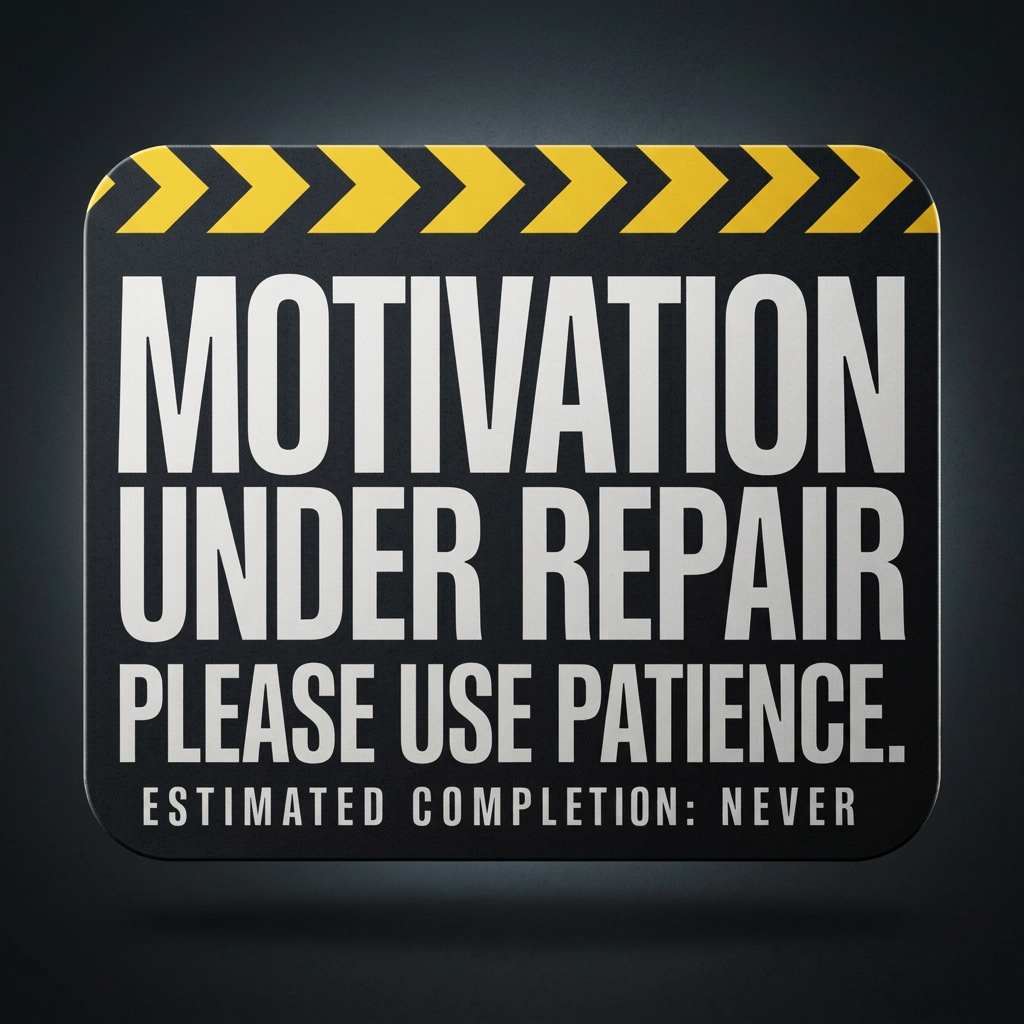 Motivation Under Repair Mouse Pad – Funny Office Desk Decor