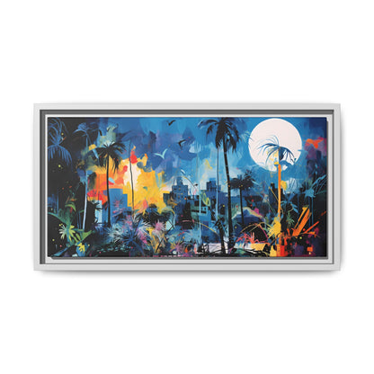 Neon Fever Dreams framed canvas wall art mockup 5