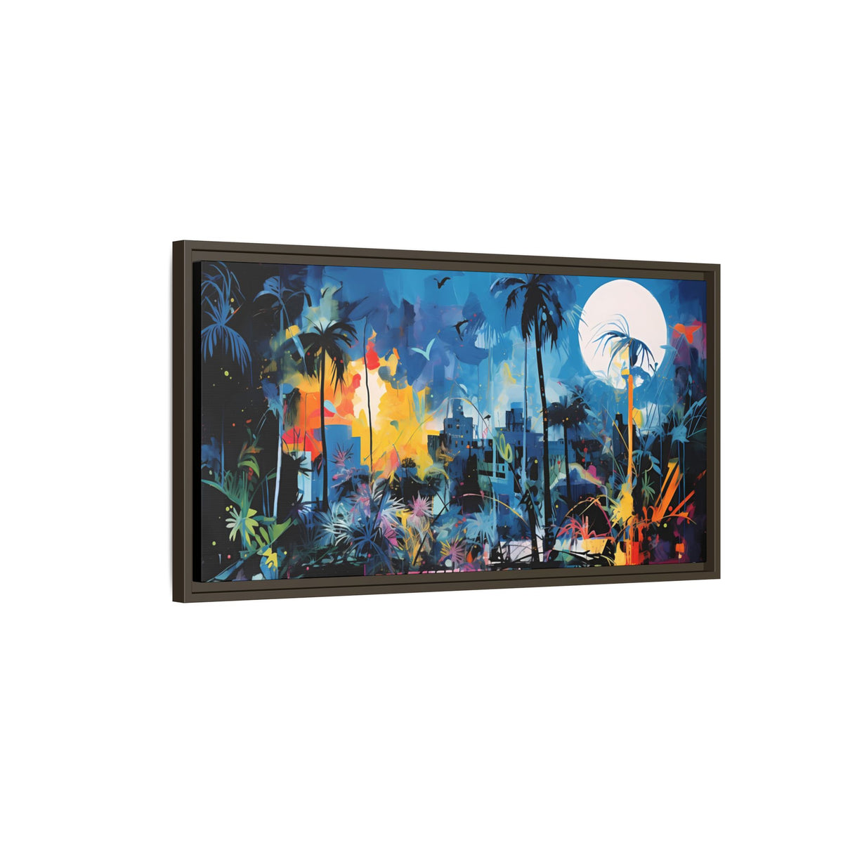 Neon Fever Dreams framed canvas wall art mockup 7