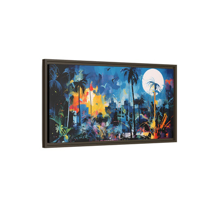 Neon Fever Dreams framed canvas wall art mockup 7