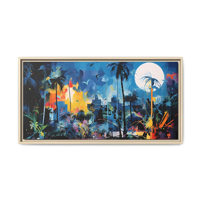 Neon Fever Dreams framed canvas wall art mockup 8