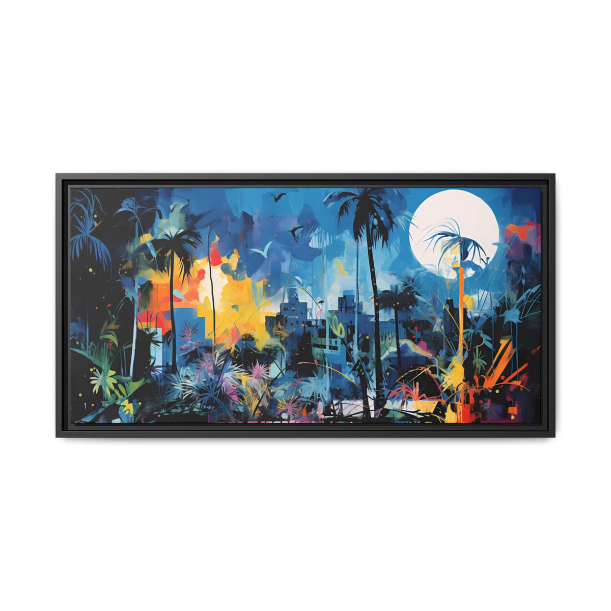 Neon Fever Dreams framed canvas wall art mockup 10