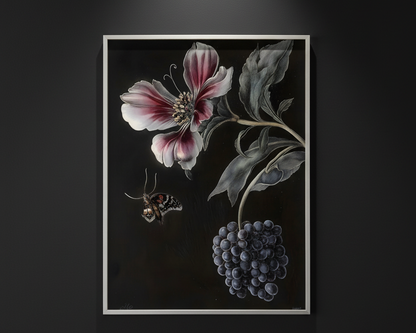 Night Garden Berries, art print