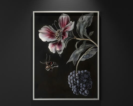 Night Garden Berries, art print