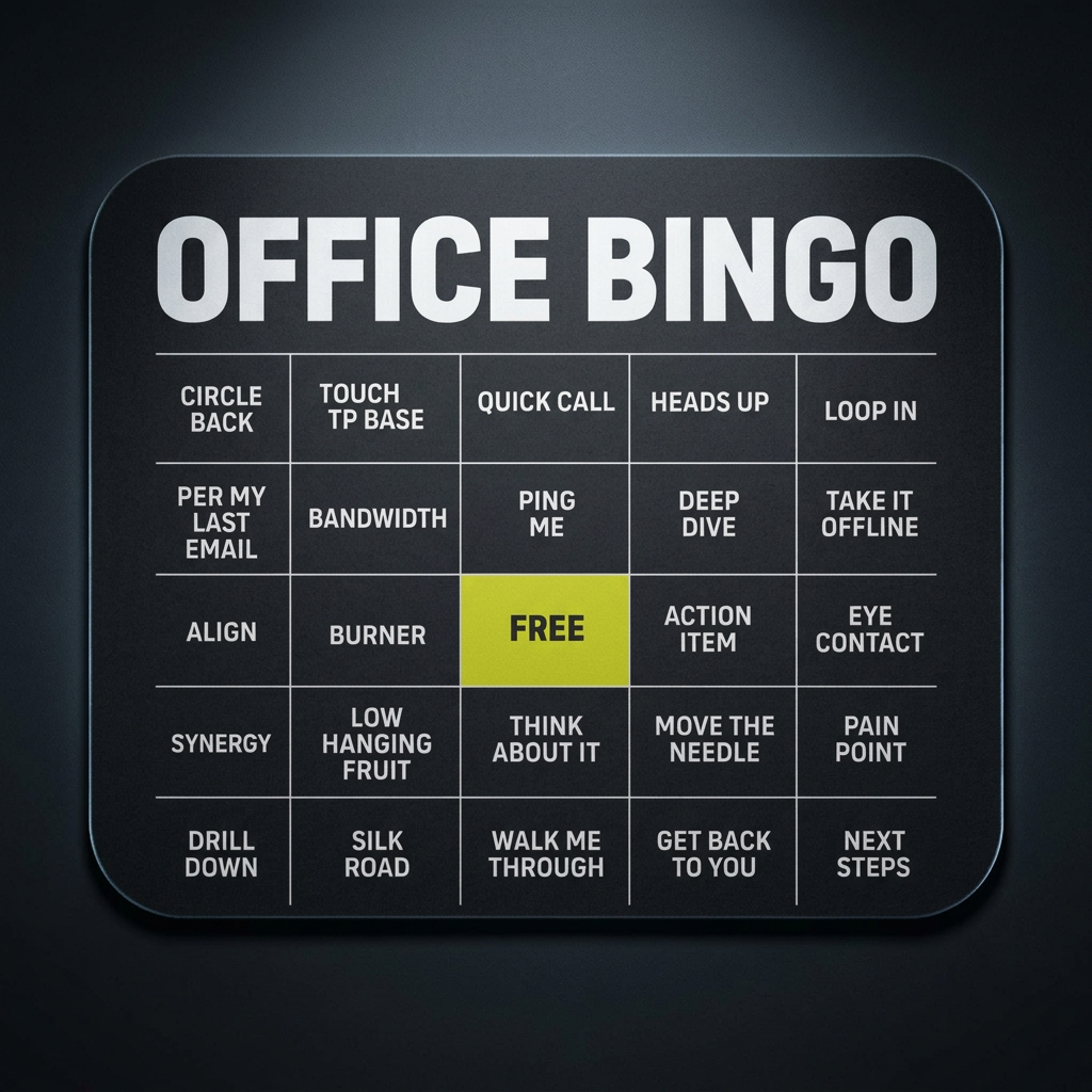 Office Bingo Mouse Pad – Funny Corporate Buzzwords Desk Decor