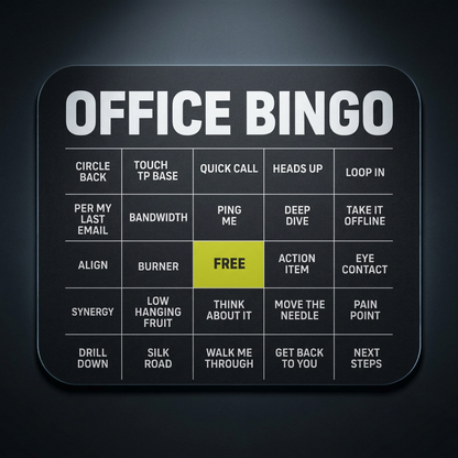 Office Bingo Mouse Pad – Funny Corporate Buzzwords Desk Decor