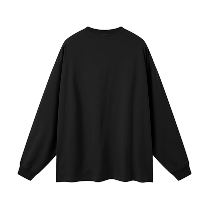 Oversized Unisex Long Sleeve T-Shirt in black, alternate angle