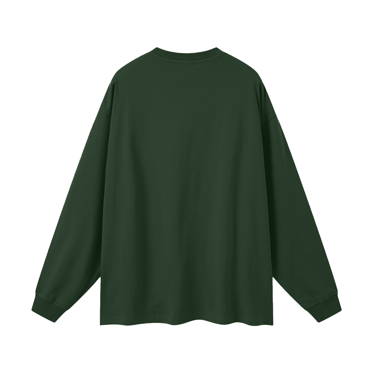 Oversized Unisex Long Sleeve T-Shirt in blackish green, alternate angle