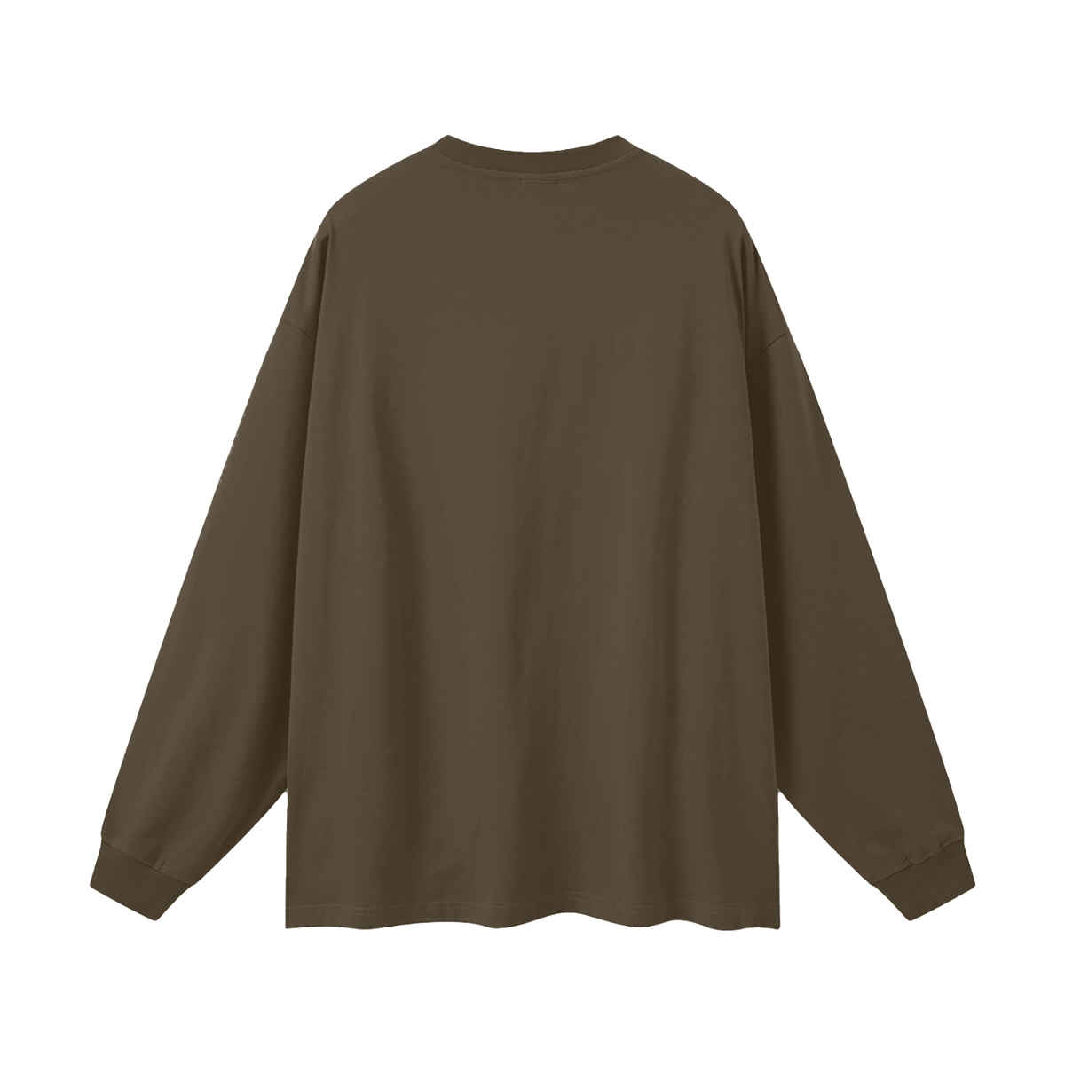 Oversized Unisex Long Sleeve T-Shirt in brown, alternate angle