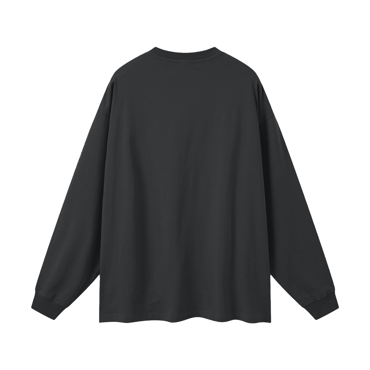 Oversized Unisex Long Sleeve T-Shirt in carbon gray, alternate angle