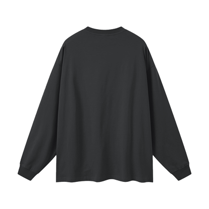 Oversized Unisex Long Sleeve T-Shirt in carbon gray, alternate angle