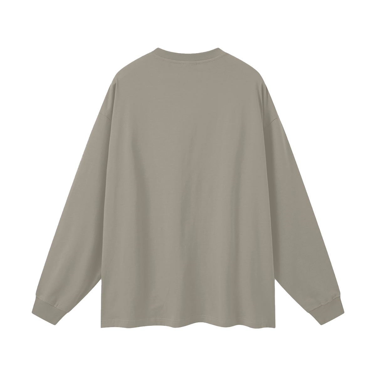 Oversized Unisex Long Sleeve T-Shirt in gray camel, alternate angle