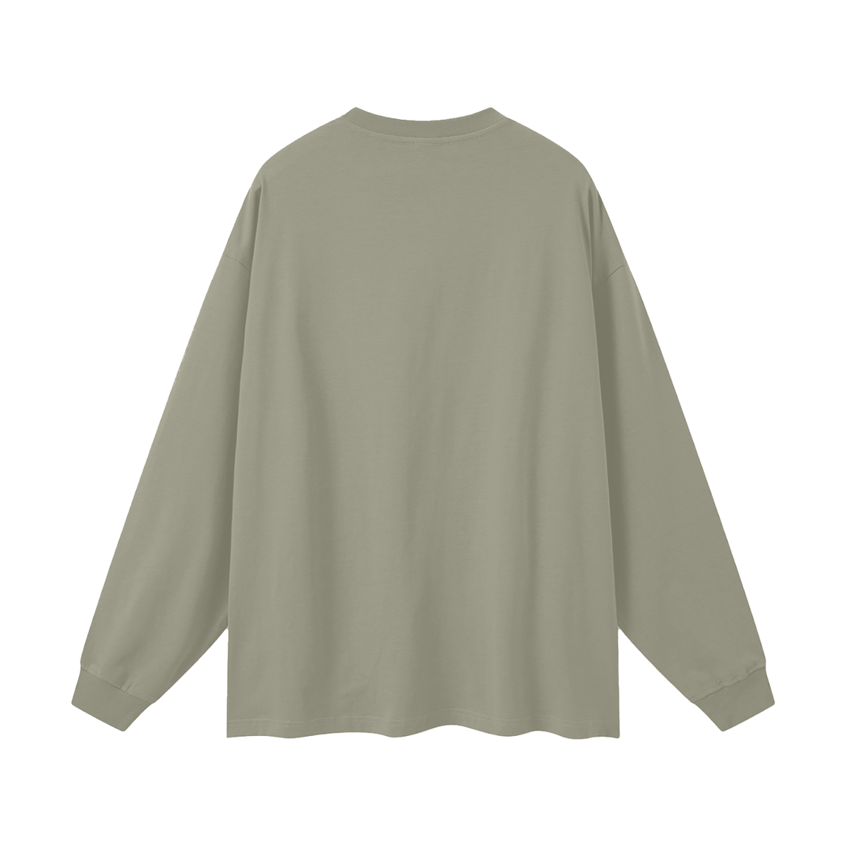 Oversized Unisex Long Sleeve T-Shirt in gray green, alternate angle