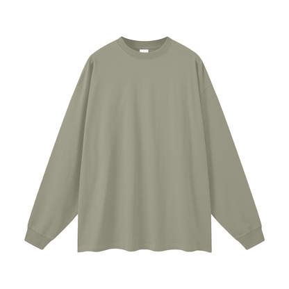 Oversized Unisex Long Sleeve T-Shirt in gray green