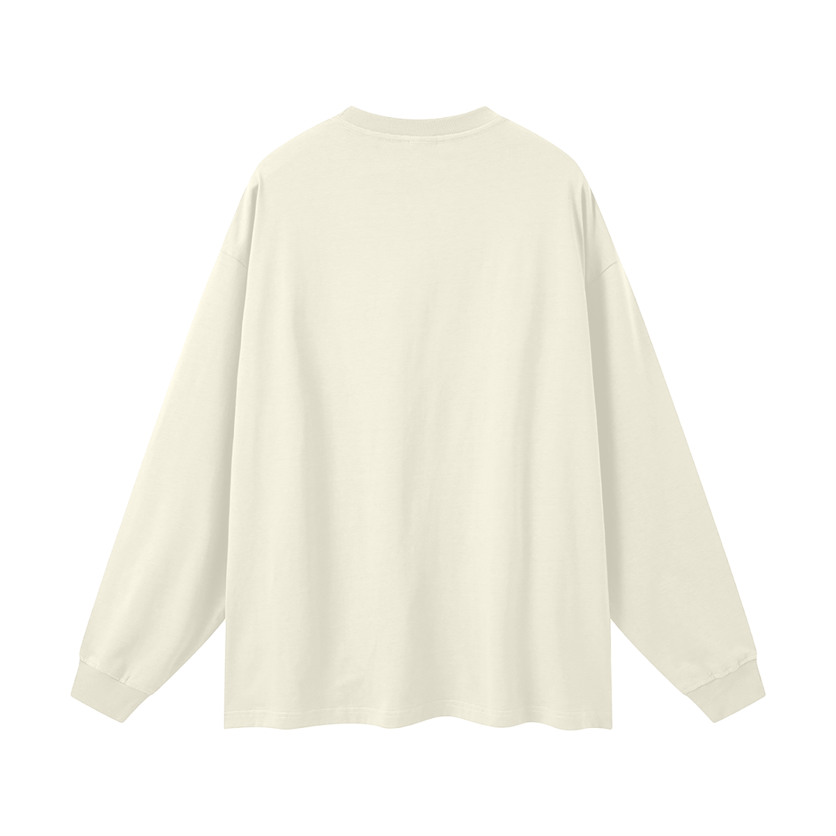Oversized Unisex Long Sleeve T-Shirt in milk tea, alternate angle