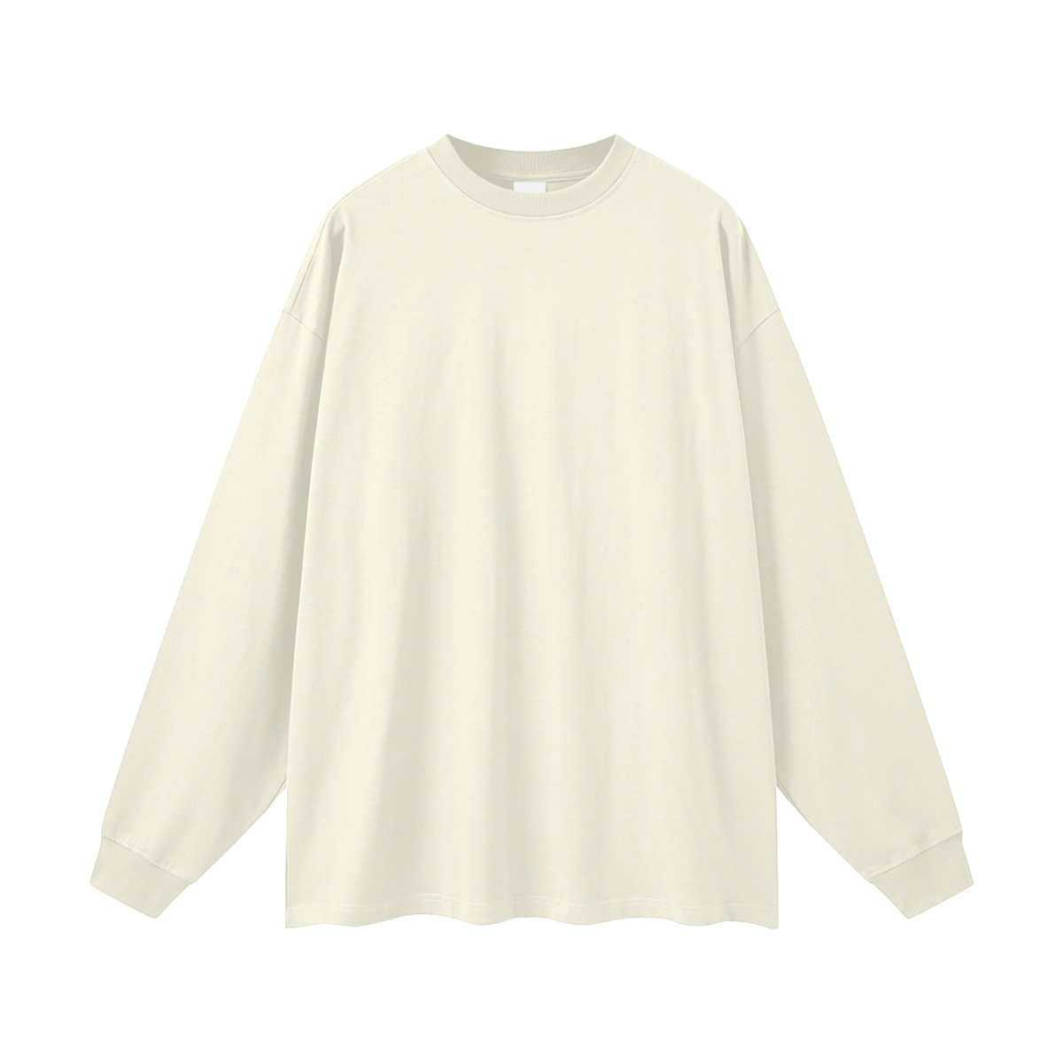 Oversized Unisex Long Sleeve T-Shirt in milk tea