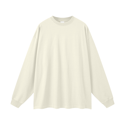 Oversized Unisex Long Sleeve T-Shirt in milk tea
