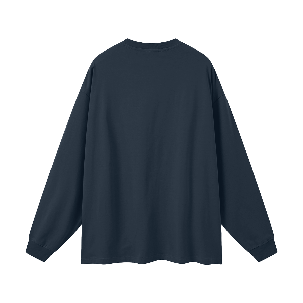 Oversized Unisex Long Sleeve T-Shirt in navy, alternate angle