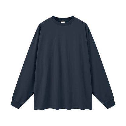 Oversized Unisex Long Sleeve T-Shirt in navy