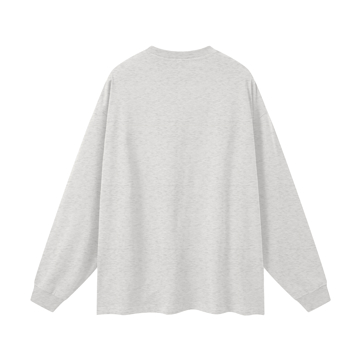 Oversized Unisex Long Sleeve T-Shirt in oat gray, alternate angle