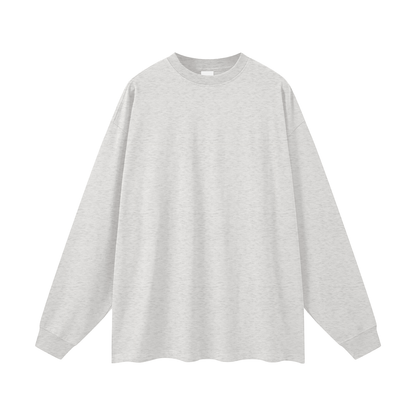 Oversized Unisex Long Sleeve T-Shirt in oat gray