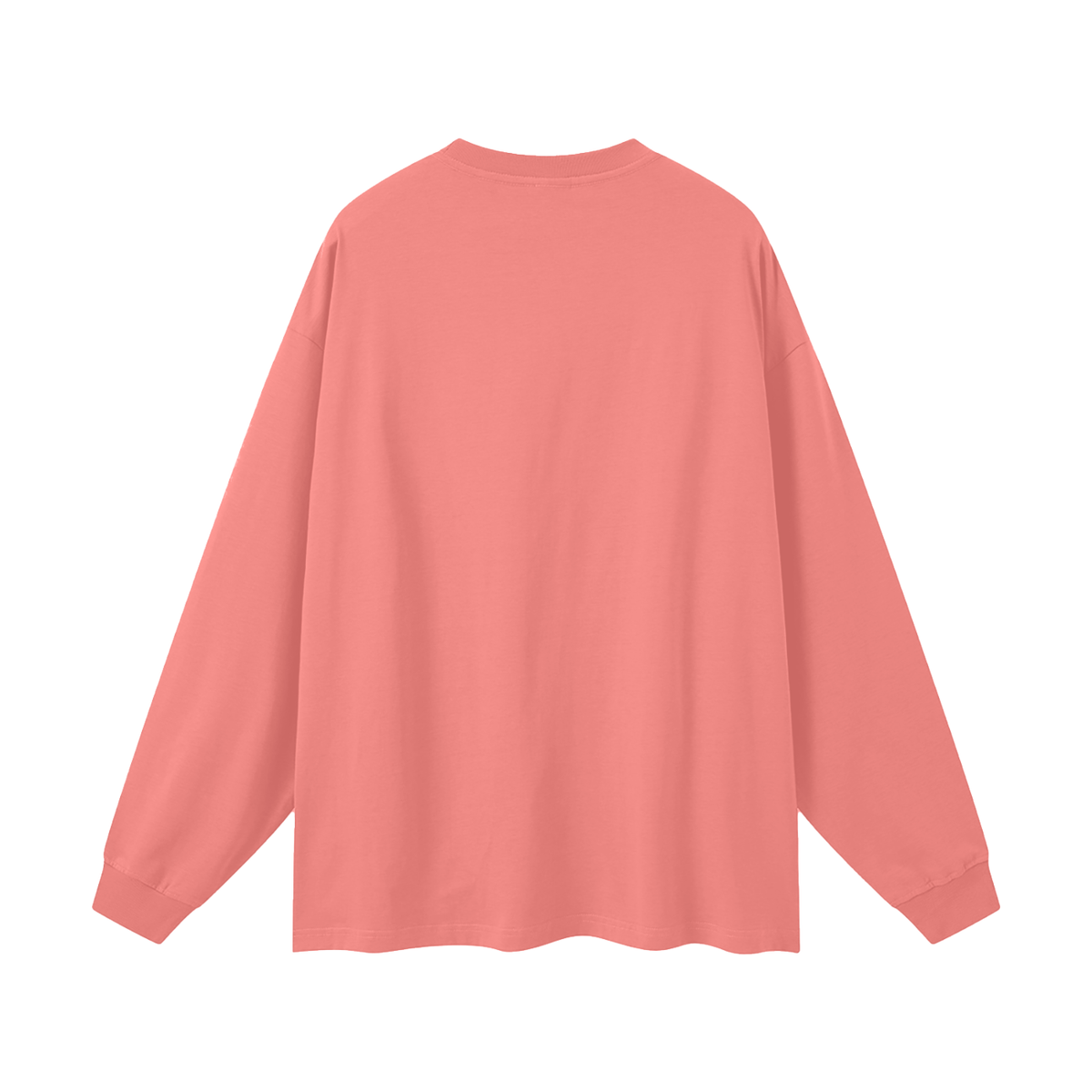 Oversized Unisex Long Sleeve T-Shirt in watermelon red, alternate angle
