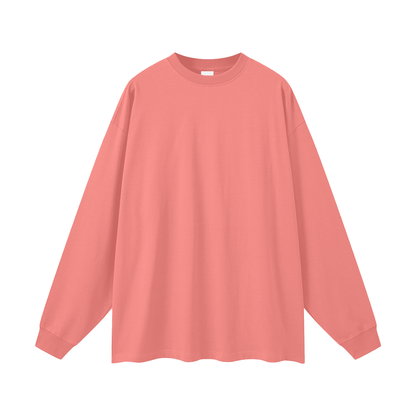Oversized Unisex Long Sleeve T-Shirt in watermelon red