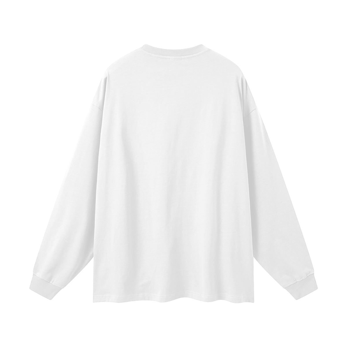 Oversized Unisex Long Sleeve T-Shirt in white, alternate angle