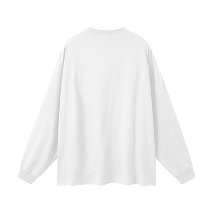 Oversized Unisex Long Sleeve T-Shirt in white, alternate angle