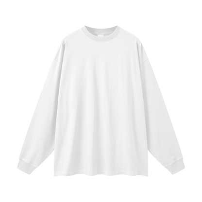 Oversized Unisex Long Sleeve T-Shirt in white