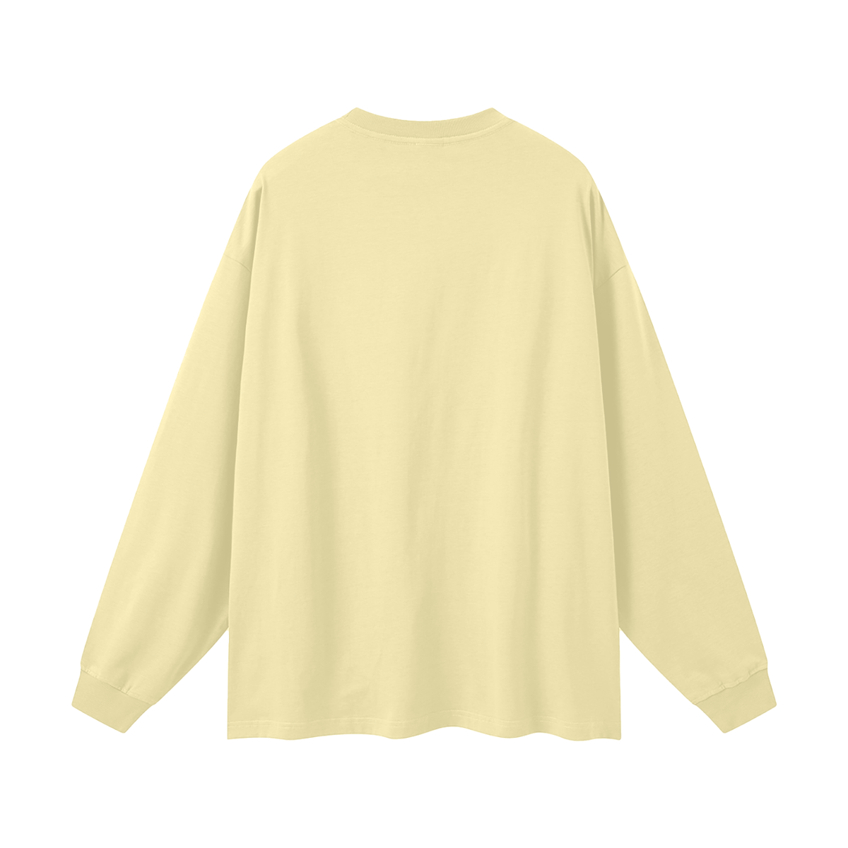 Oversized Unisex Long Sleeve T-Shirt in yellow, alternate angle