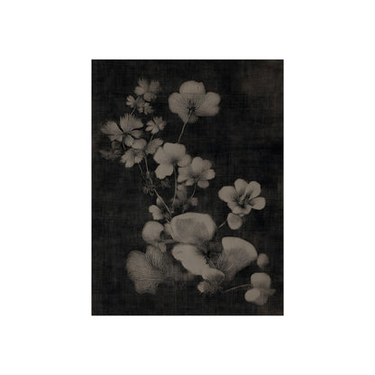 Pale Bloom Study dark botanical wall art shown in an interior mockup