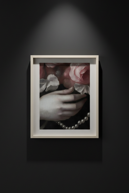 Pearls Among the Roses, art print