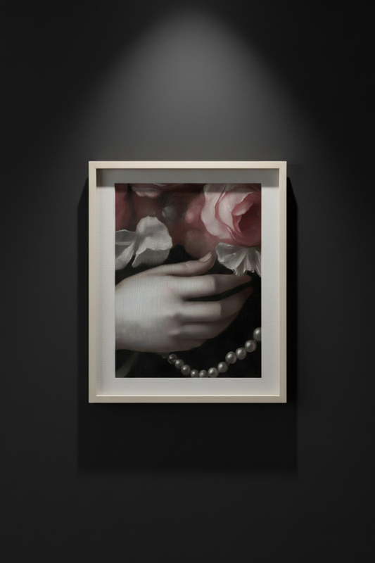 Pearls Among the Roses, art print
