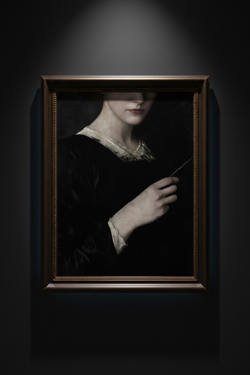 Portrait of a Woman in Black, fine art poster