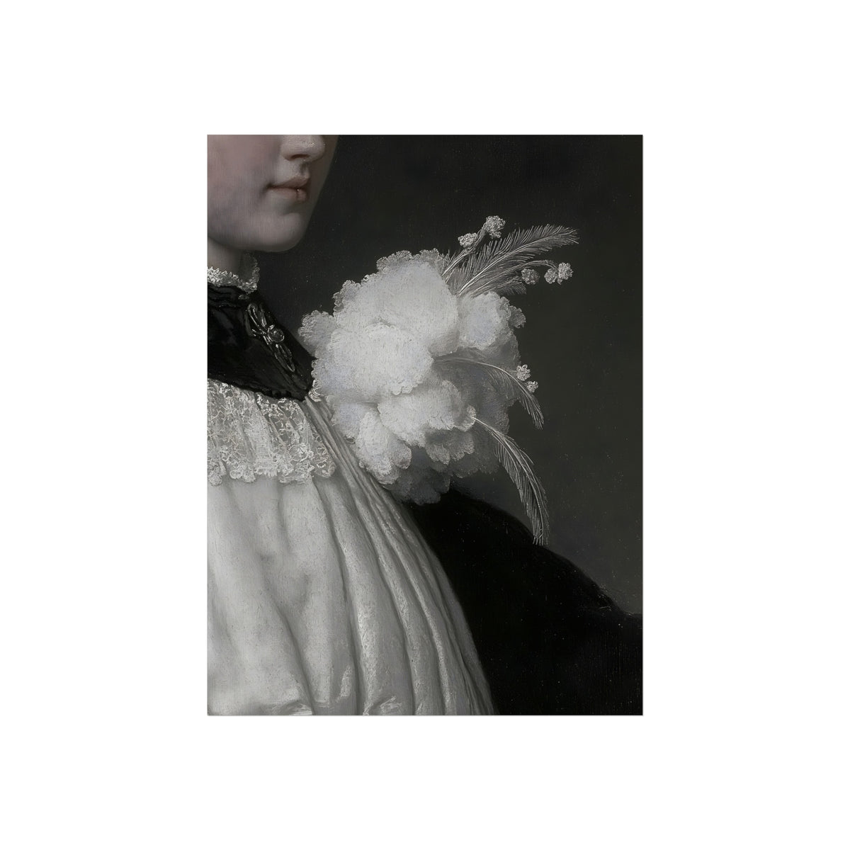 Portrait with Wildflowers fine art paper print wall display