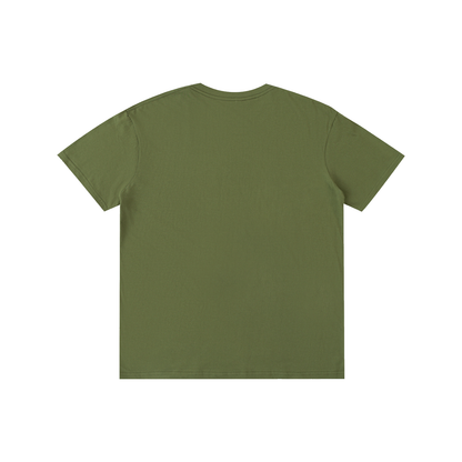 Pure Cotton Unisex T-Shirt in army green, alternate angle