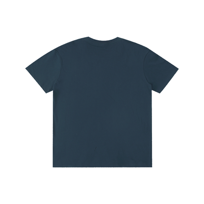 Pure Cotton Unisex T-Shirt in navy blue, alternate angle