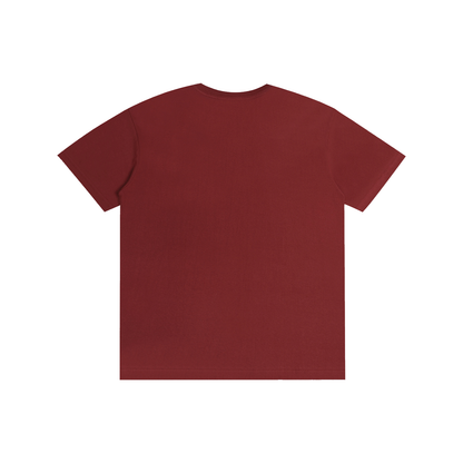 Pure Cotton Unisex T-Shirt in wine red, alternate angle